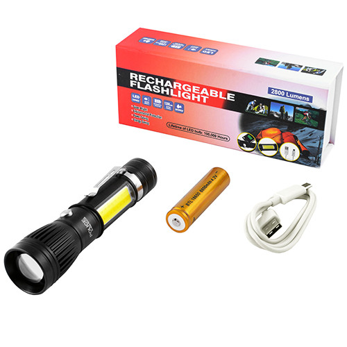 Ліхтар Police 2545-T6 + COB, 1x18650, USB 