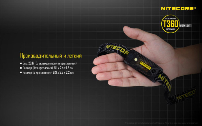 Налобний ліхтар Nitecore T360 