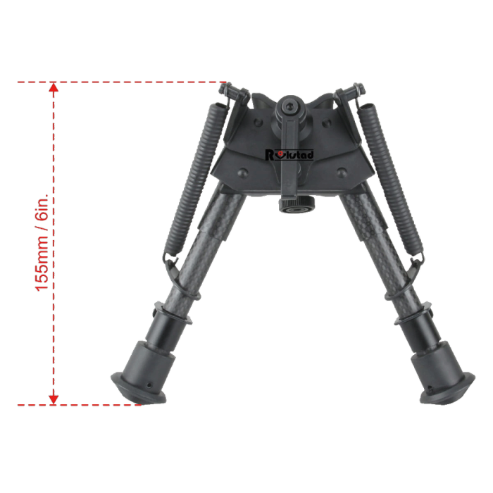 Сошки Vector Optics 155-230 мм на антабку. Карбонове волокно, підпружинені з ричагом 