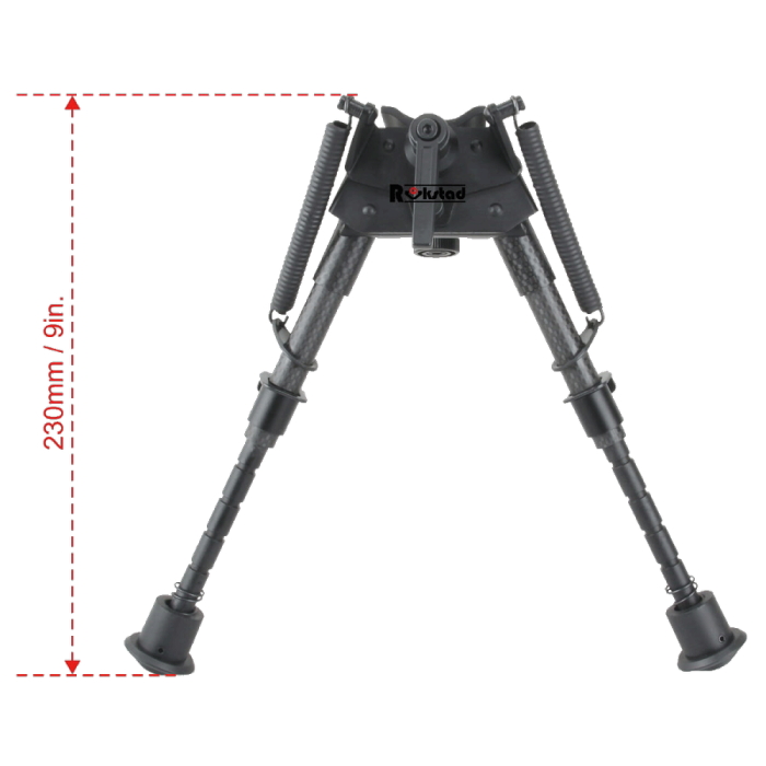 Сошки Vector Optics 155-230 мм на антабку. Карбонове волокно, підпружинені з ричагом 
