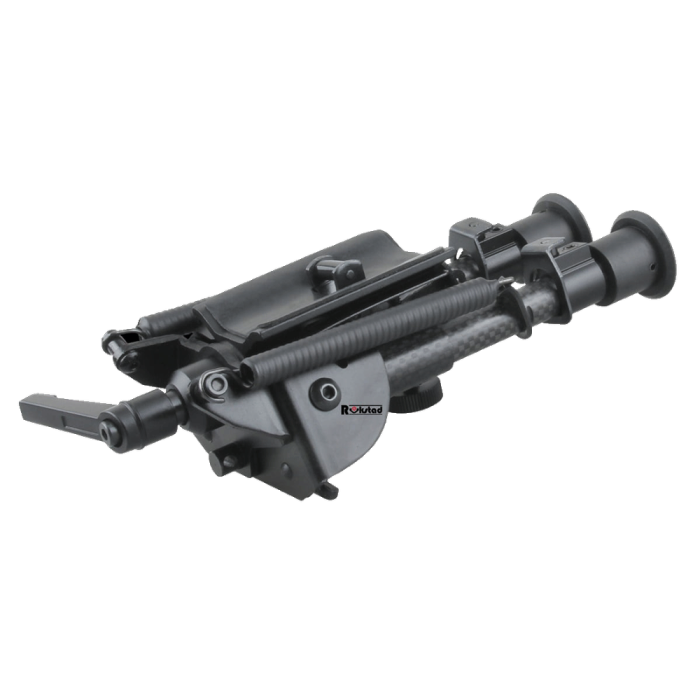 Сошки Vector Optics 155-230 мм на антабку. Карбонове волокно, підпружинені з ричагом 