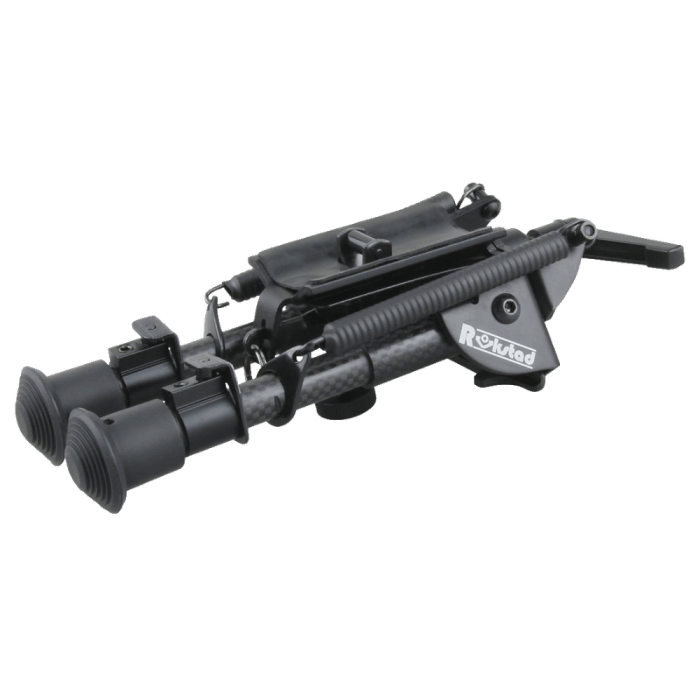 Сошки Vector Optics 155-230 мм на антабку. Карбонове волокно, підпружинені з ричагом 