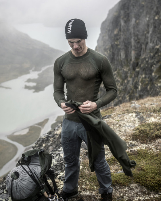 Термокофта чоловіча Aclima WoolNet 120 Crew Neck Men Olive Night M 