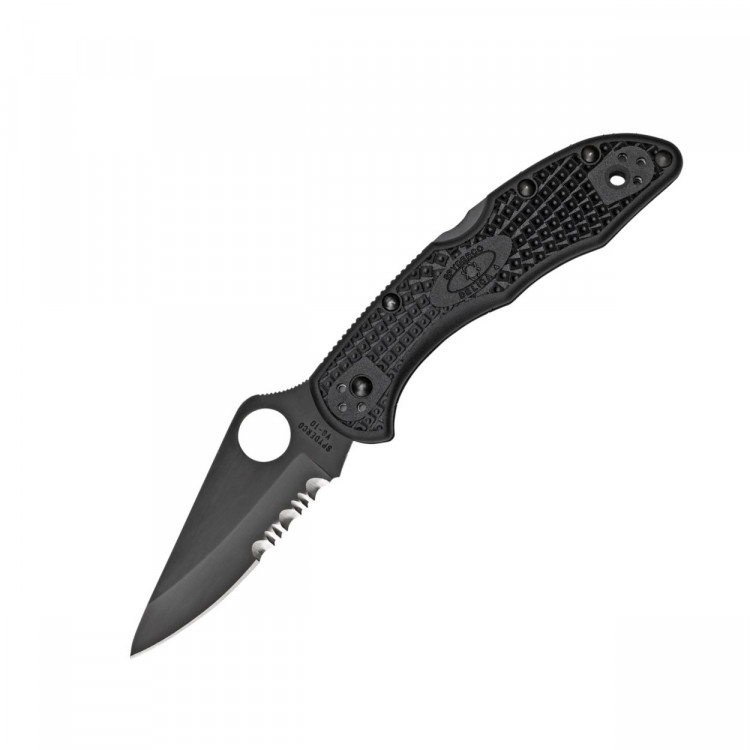 Ніж Spyderco Delica 4 Black Blade, полусеррейтор C11PSBBK 