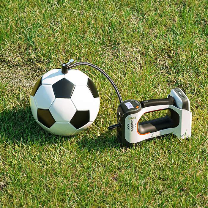 Акумуляторний компресор Litheli з ліхтарем, живлення від павербанку (УМБ Litheli Power Bank 20000 mAh, 45 W, 2А в комплекті) 