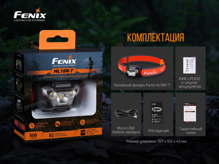 Ліхтар Fenix HL18R-T (CREE XP-G3 S3, EVERLIGHT 2835) 