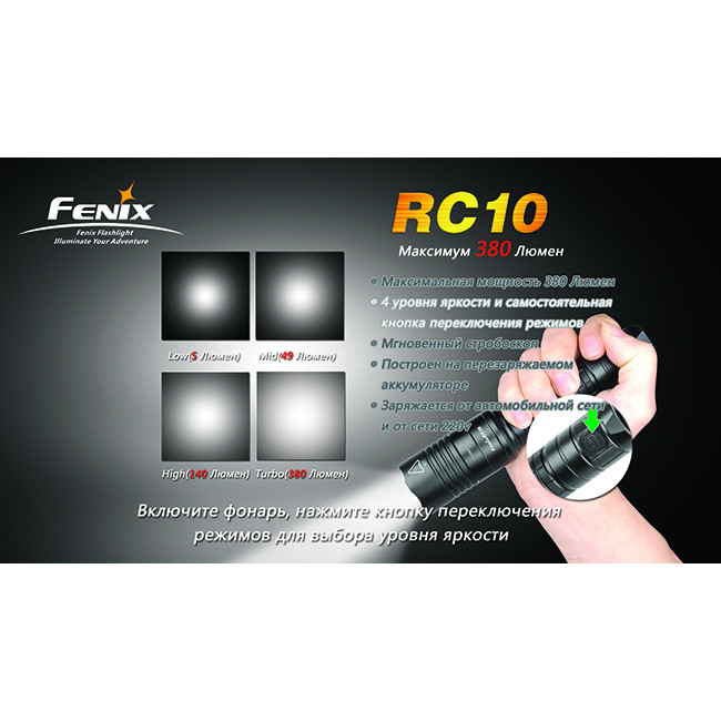 Кишеньковий Ліхтар Fenix RC10 Cree XP-G (R5), 380 люмен 