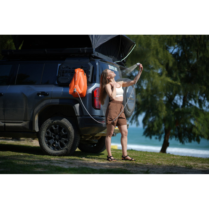 Душ портативний із ємністю та насосом Flextail Tiny Shower Bag, 20л, помаранчевий 