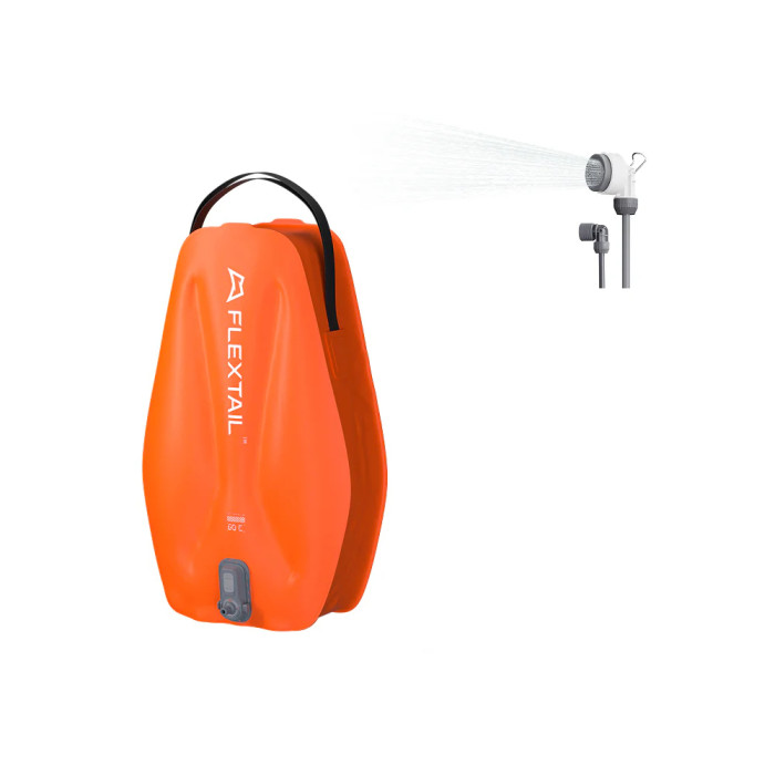 Душ портативний із ємністю та насосом Flextail Tiny Shower Bag, 20л, помаранчевий