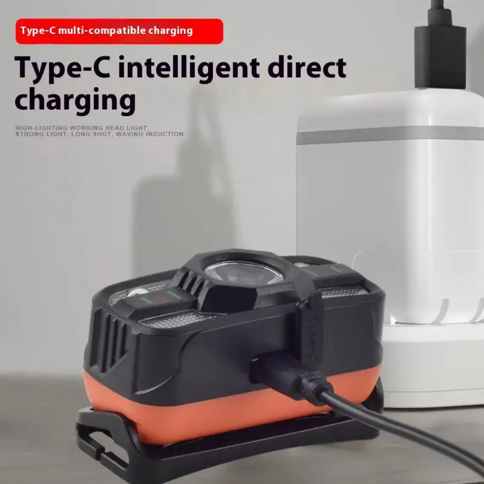 Ліхтар налобний Police WH-0188-XPE+SMD, Motion Sensor, Li-Ion акумулятор, ЗП Type-C 