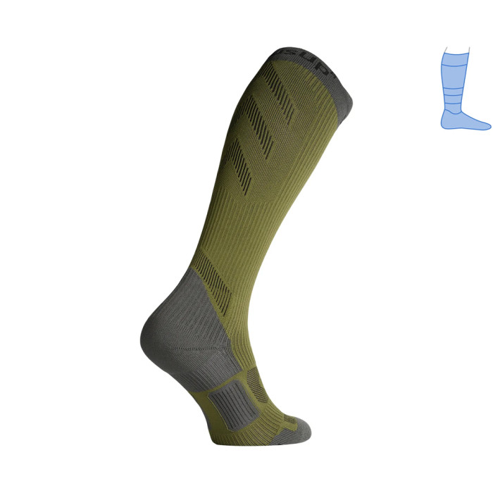 Компресійні гольфи захисні літні Protector LongDry+ PRO сіро-зелені L 44-47 