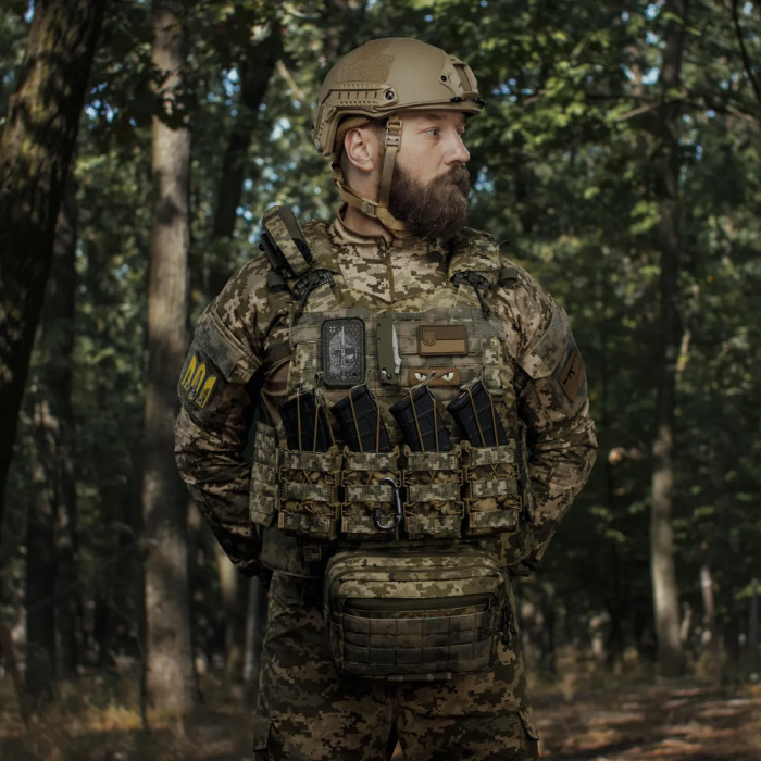 Підсумок Ukrarmor одинарний(пластиковий) для магазину АК/AR Піксель 