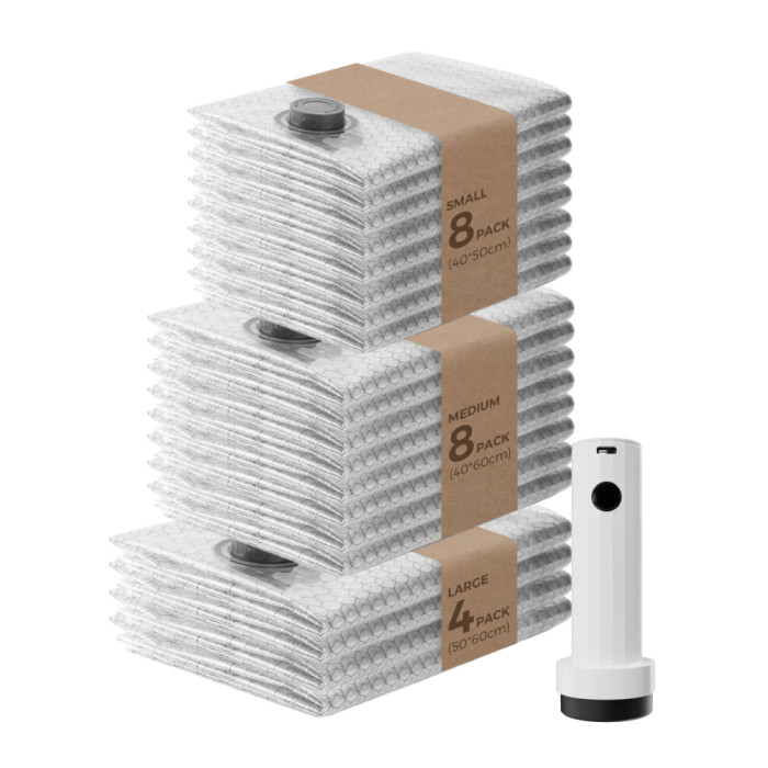 Набір для вакуумного пакування Vollyc by Flextail (NANO BAG SET), 20 пакетів + насос 