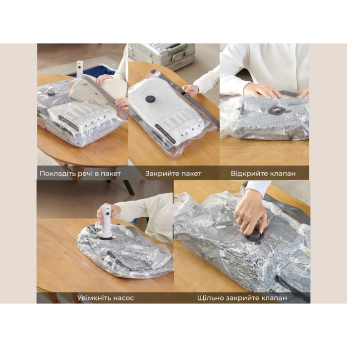 Набір для вакуумного пакування Vollyc by Flextail (NANO BAG SET), 20 пакетів + насос 