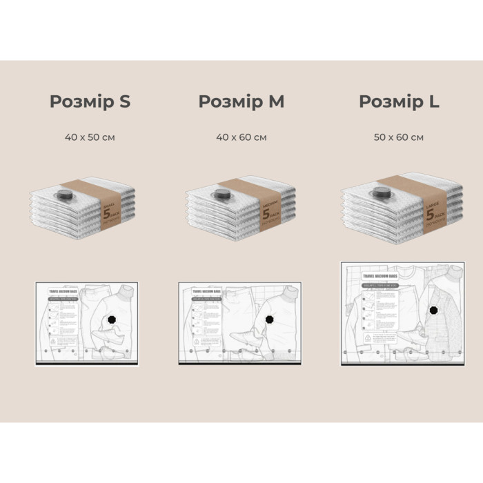 Набір для вакуумного пакування Vollyc by Flextail (NANO BAG SET), 20 пакетів + насос 