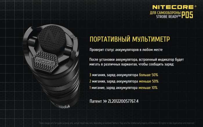 Ліхтар Nitecore P05, чорний 
