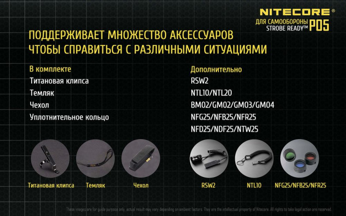 Ліхтар Nitecore P05, чорний 