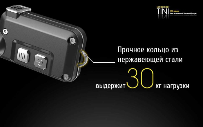 Ліхтар-брелок Nitecore Tini, синій, 380 люмен 