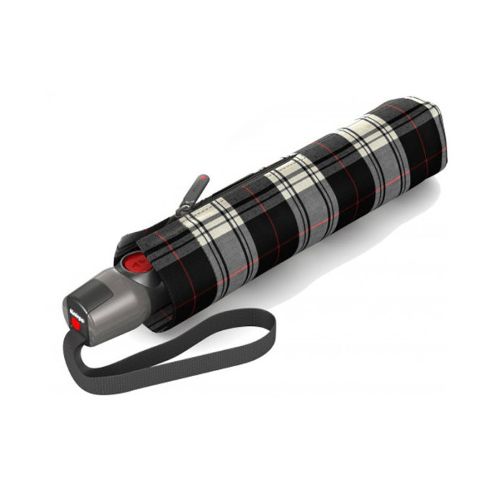 Парасолька Knirps T. 200 Check Black & White Авто /складаний /8спіц /D99x28см