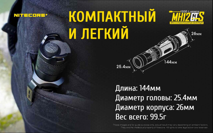 Ліхтар Nitecore MH12GTS 