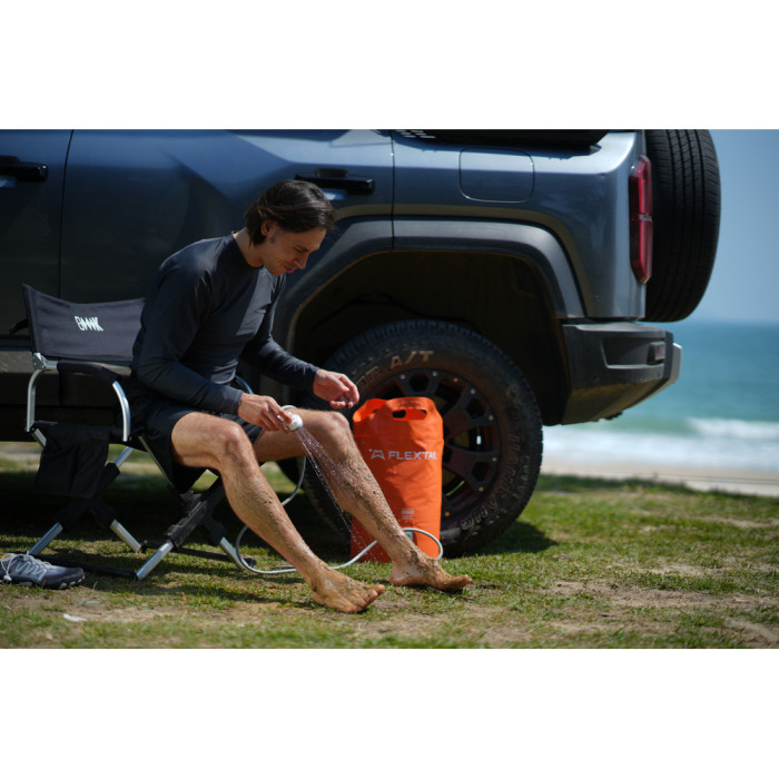 Душ портативний із ємністю та насосом Flextail Tiny Shower Bucket, 20л, помаранчевий 