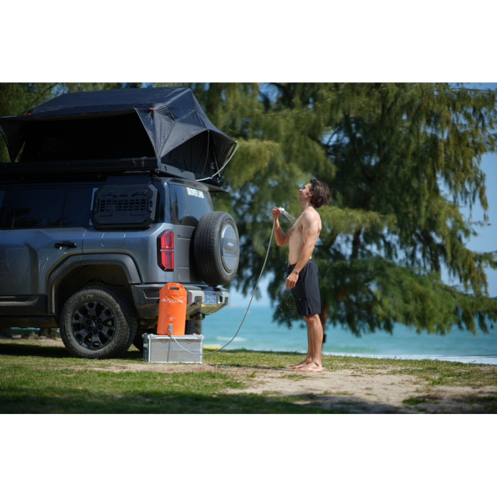 Душ портативний із ємністю та насосом Flextail Tiny Shower Bucket, 20л, помаранчевий 