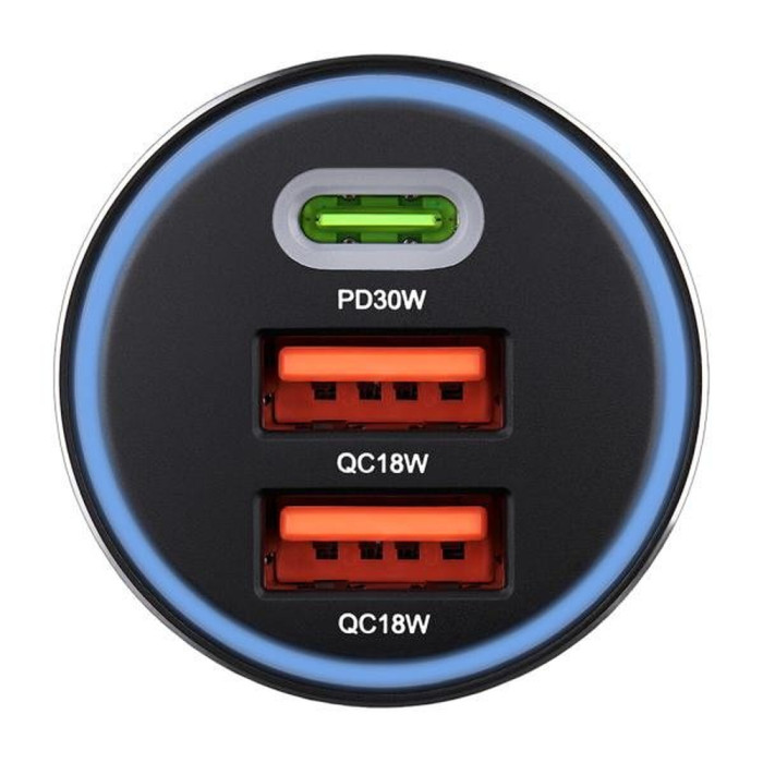 Автомобільний зарядний пристрій Brevia ePower TriCharge 66W 1xUSB-C+2xUSB-A 