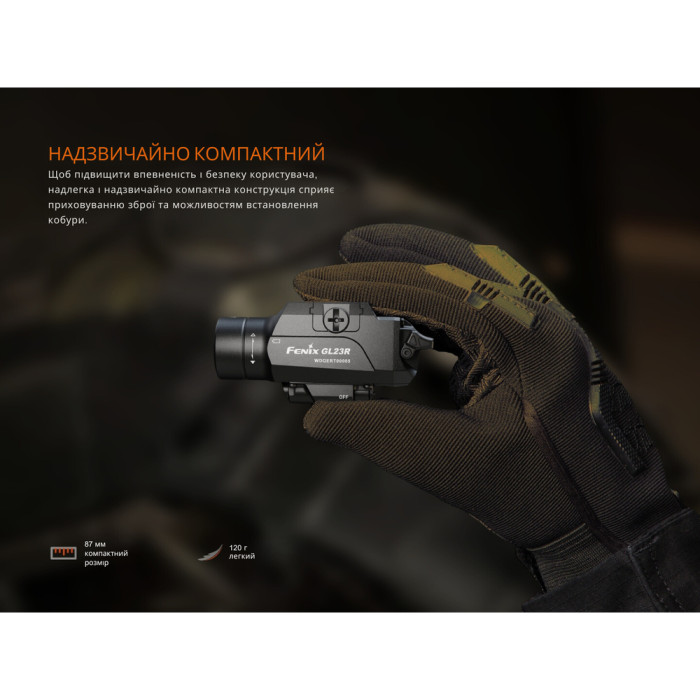 Ліхтар до пістолета Fenix GL23R з лазерним прицілом 