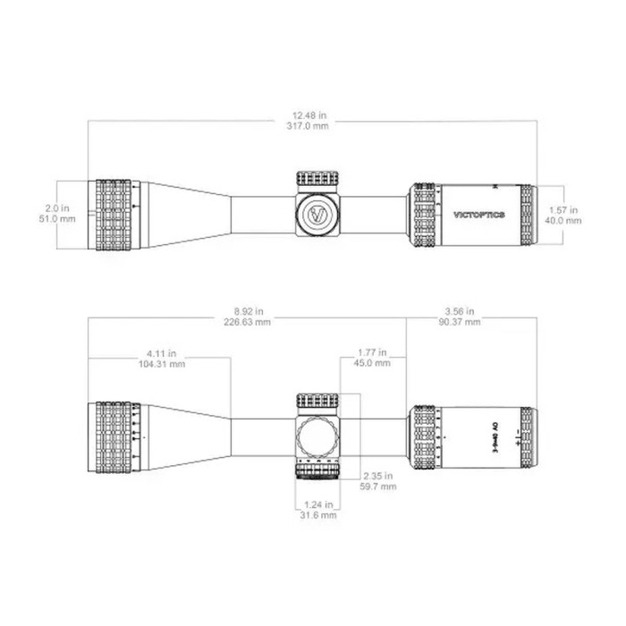 Приціл оптичний Vector Optics SOI 3-9x40 (25.4 мм) AO SFP VNM-1 MIL 