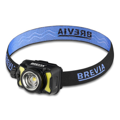 Ліхтар налобний BREVIA 600Lm, 3W CREE XPG + COB, 1200mAh/3xAAA, Zoom, White/Red (14500ERBX1)