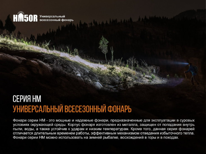 Ліхтар налобний Fenix HM50R (пошкоджена упаковка/ремонт зʼєднання плати) 