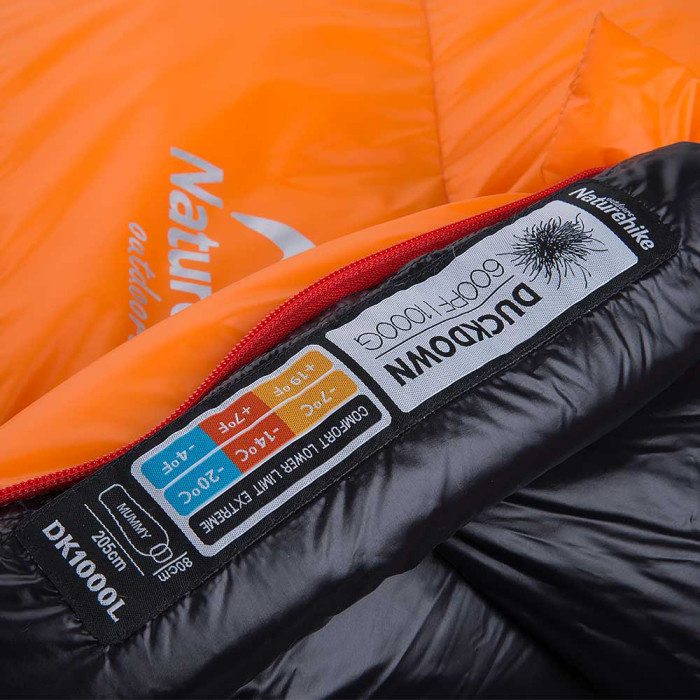 Спальний мішок Naturehike Down 800 (800 г) orange/red (NH15D800-K) 