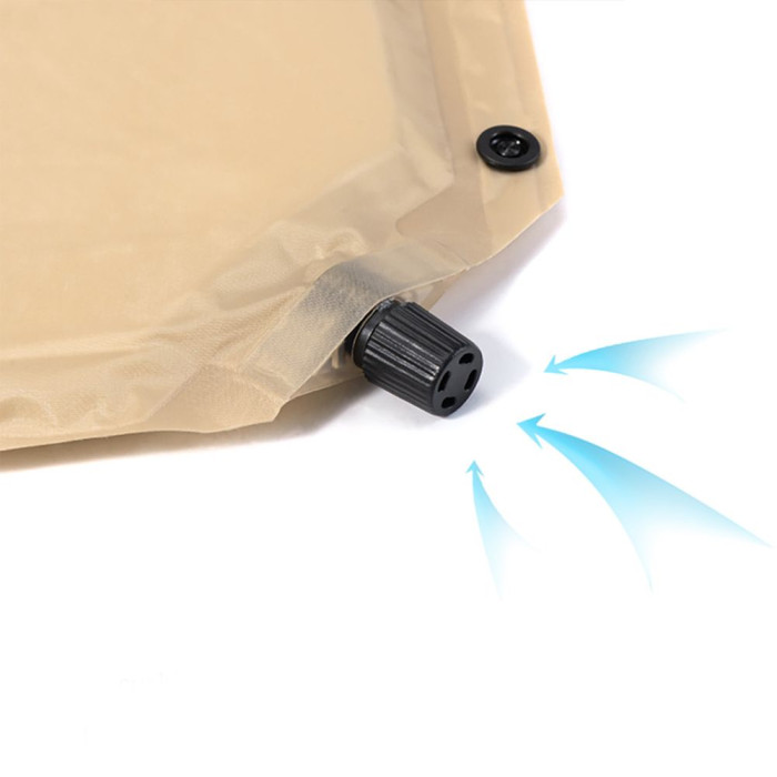 Килимок самонадувний з подушкою Naturehike NH15Q002-D, 25мм, бежевий 