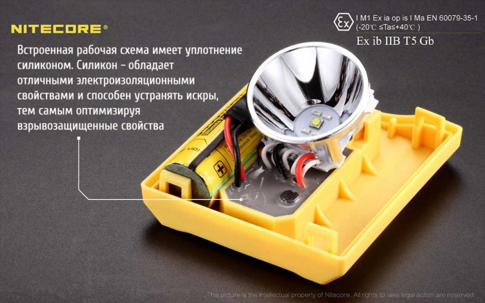 Ліхтар налобний Nitecore EH1S вибухозахищений 