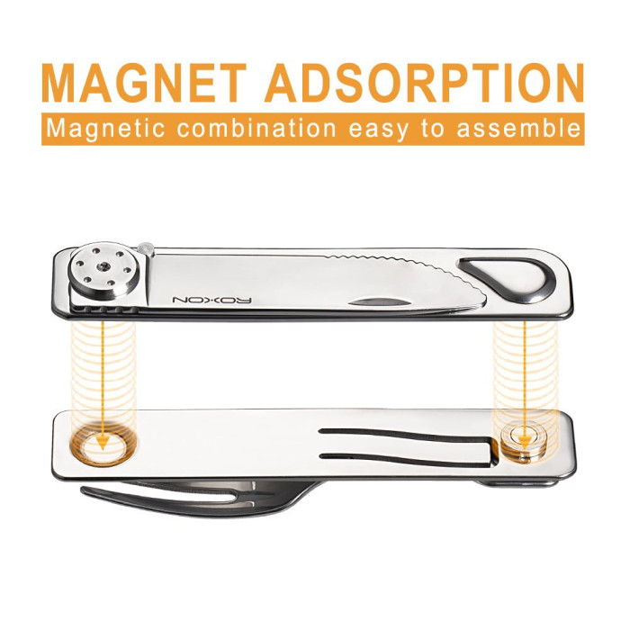 Набір столових приладів Roxon C3 2в1 (ніж, виделка), нержавіюча сталь, магнітне з'єднання 