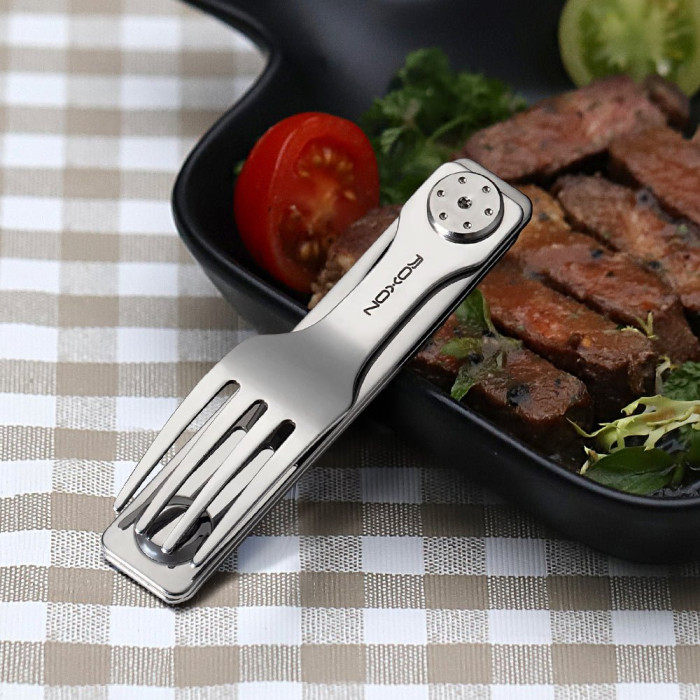 Набір столових приладів Roxon C3 2в1 (ніж, виделка), нержавіюча сталь, магнітне з'єднання 