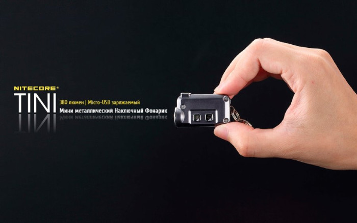Ліхтар-брелок Nitecore Tini, чорний, 380 люмен 