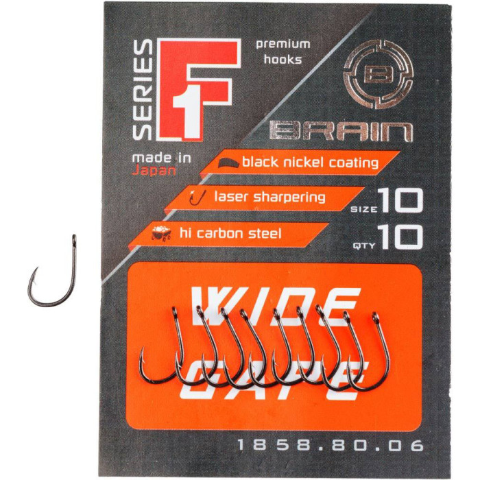 Гачок Brain F1 Wide Gape 12, 10 шт/уп 