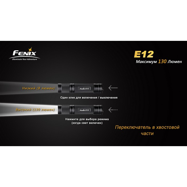 Кишеньковий Ліхтар Fenix E12 Cree XP-E2 LED, 130 люмен 