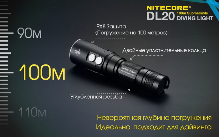 Ліхтар підводний Nitecore DL20 
