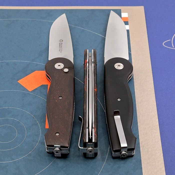 Ніж Maserin Summit, Magnacut, fat carbon, чорно-помаранчевий 