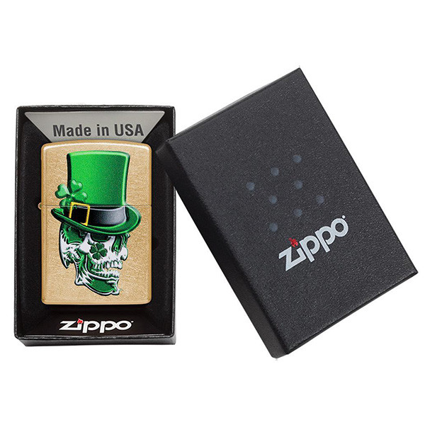 Запальничка Zippo 207G Irish Skull Design (49121 