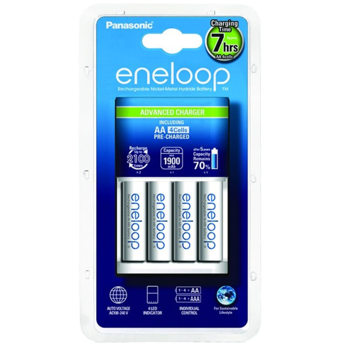Зарядное устройство Panasonic Basic BQ-CC18 + 4 Eneloop AA 1900 mAh (K-KJ18MCC40E) 