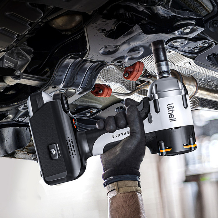 Акумуляторний ударний гайковерт Litheli безщітковий, живлення від павербанку (УМБ Litheli Power Bank 12500 mAh, 45 W, 2А в комплекті) 