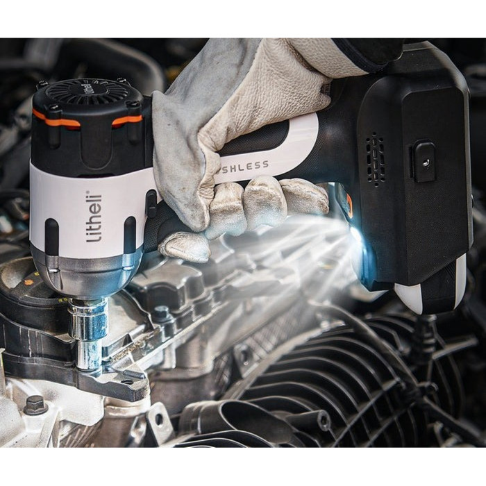 Акумуляторний ударний гайковерт Litheli безщітковий, живлення від павербанку (УМБ Litheli Power Bank 12500 mAh, 45 W, 2А в комплекті) 