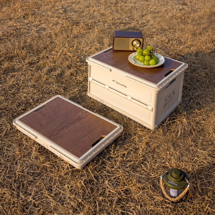 Складаний контейнер для зберігання з ручкою Naturehike Lingyue R CNK2550XB017, 25 л, світло-бежево-сірий