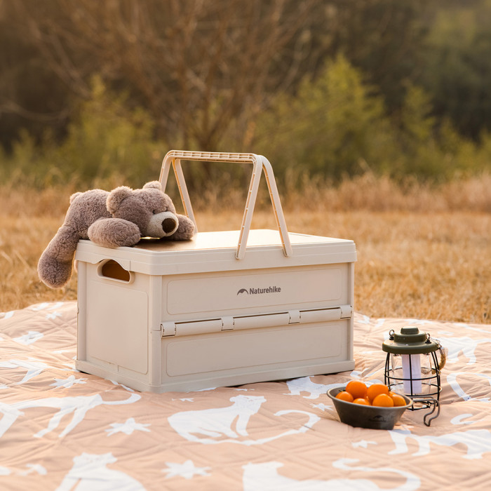 Складаний контейнер для зберігання з ручкою Naturehike Lingyue R CNK2550XB017, 25 л, світло-бежево-сірий