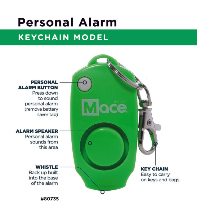 Особистий сигнальний брелок Mace, зелений 