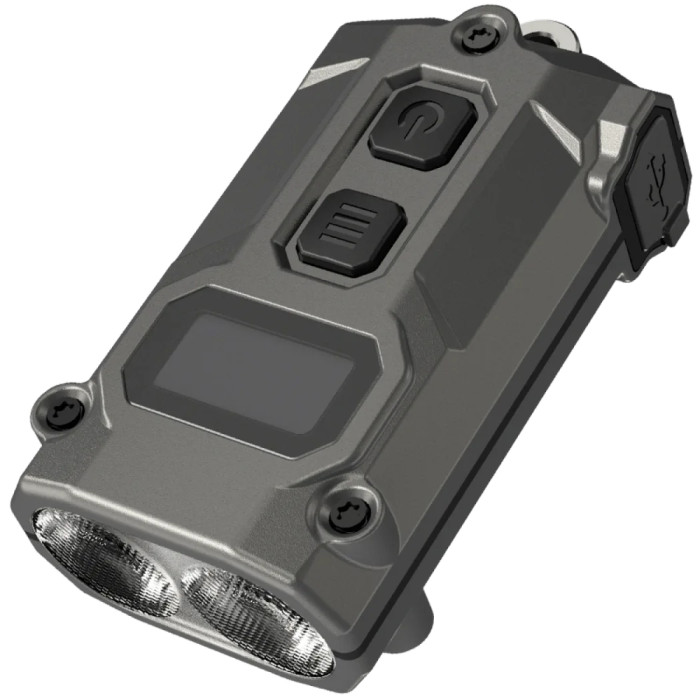 Ліхтар наключний Nitecore TINI 3 (2xNiteLab UHE LED, 600 люмен, 5 режимів, USB-C), сірий 
