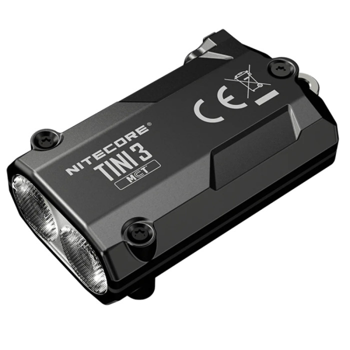 Ліхтар наключний Nitecore TINI 3 (2xNiteLab UHE LED, 600 люмен, 5 режимів, USB-C), сірий 